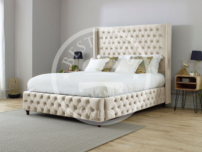 Load image into Gallery viewer, Salisbury Bed-Wingback ottoman bed-single bed/double bed/king size bed
