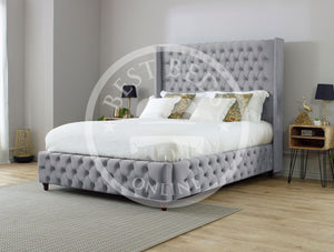 Salisbury Bed-Wingback ottoman bed-single bed/double bed/king size bed