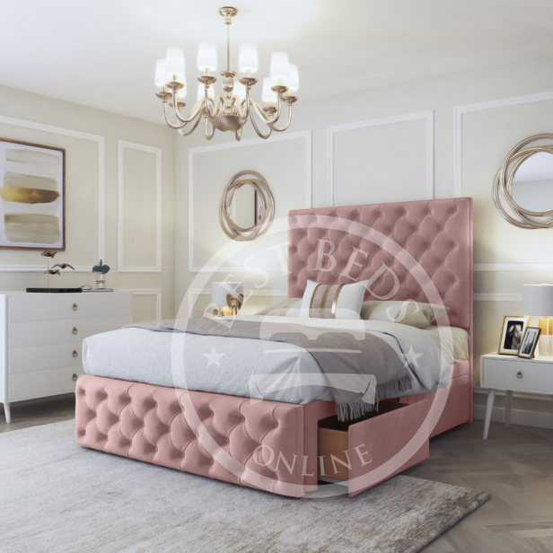 Pink Divan Bed With Drawers