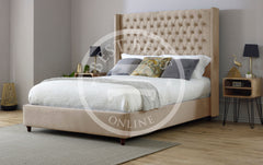 Carolina York Champagne Wingback bed